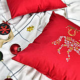 Подушка декоративна 50х50 см різдвяна Кінь Якість IDEIA, символ 2026 року червона, фото 8