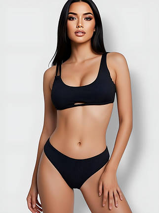 ОПТ Купальник топом рубчик Z.Five 9350 чорний 36-44 на 42 44 46 48 50 розмір, фото 1