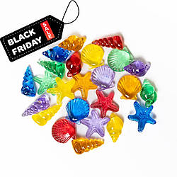 Прозорі фігурки  "Мушлі"  для рахунку та сенсорних  ігор (24 шт.)