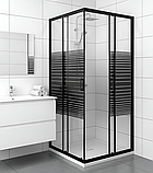 Душова кабіна 90х90х195 см INSANA Aqua Black Line JK без піддона,чорний профиль, скло з малюнком, фото 2
