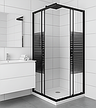 Душова кабіна 90х90х195 см INSANA Aqua Black Line JK без піддона,чорний профиль, скло з малюнком, фото 3