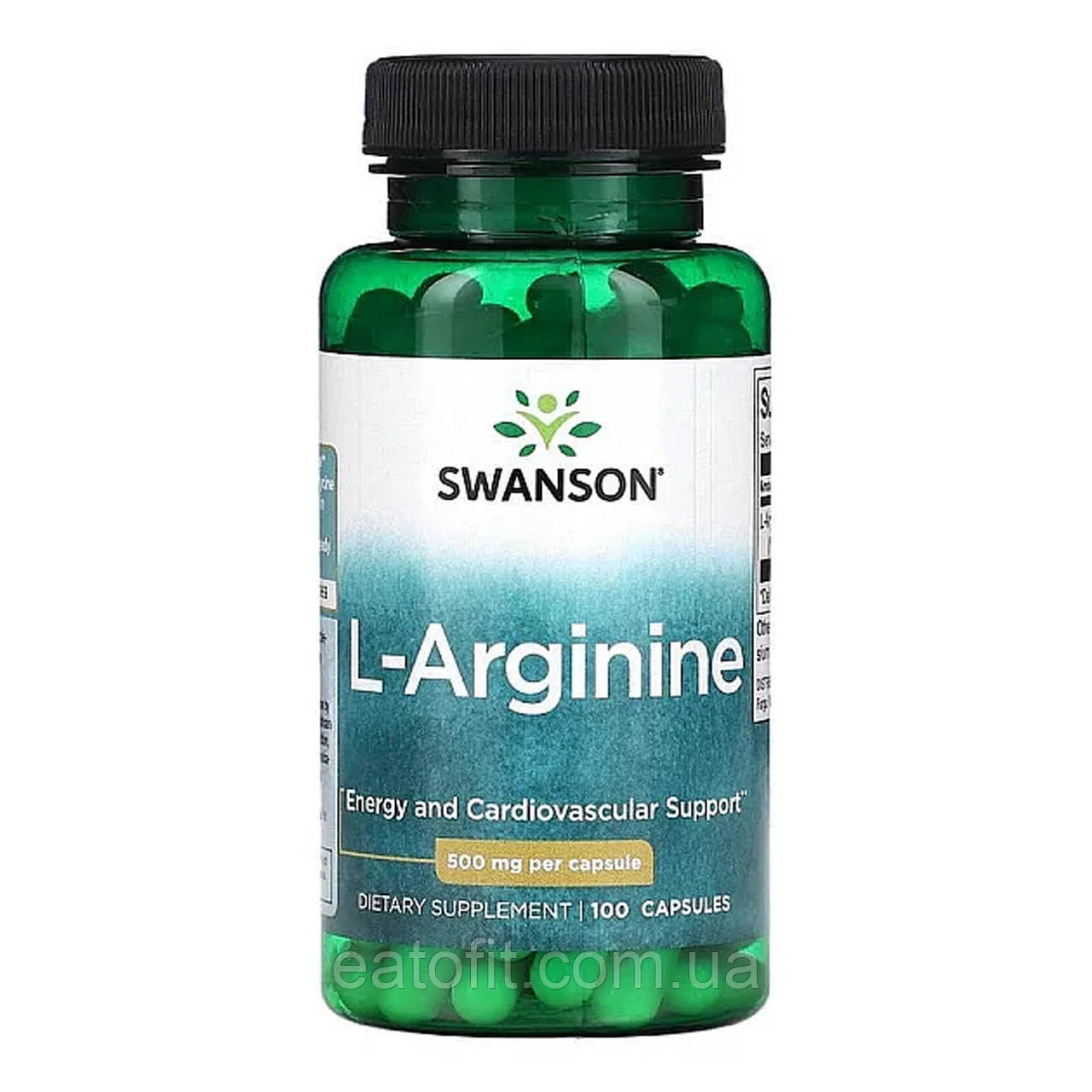 Л-аргінін (L-arginine) 500 мг 100 капсул SWV-01852, фото 1