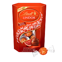 Конфеты Lindt Lindor Blood Orange из молочного шоколада с начинкой из красного апельсина., 200г