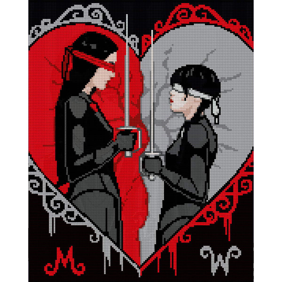 Алмазна мозаїка SANTI Венздей Дуель наосліп 40х50 см на підрамнику, фото 1