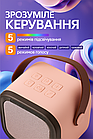 Дитяче міні караоке з двома бездротовими мікрофонами та RGB-підсвіткою з Bluetooth колонкою колонка-караоке Рожева, фото 4