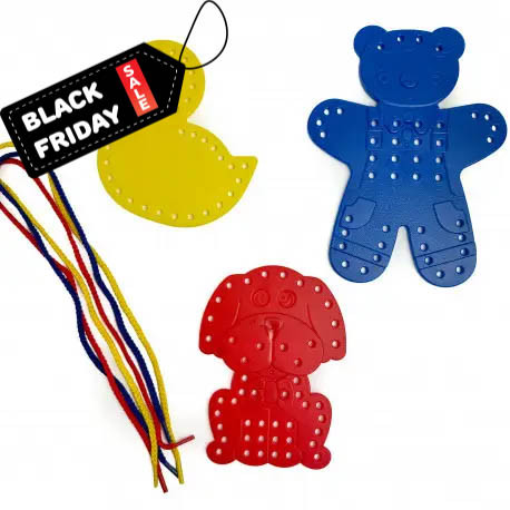 Шнурівка "Тварини" (3 фігурки, 9 шнурків), фото 1