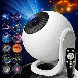 Проєктор зоряного неба 12 слайдів + пульт, від USB, Galaxy Projector AT-T08 / Дитячий нічник проєктор/Нічник зоряне небо