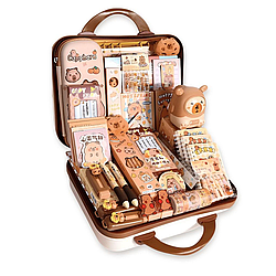 Набір Канцелярії 55 в 1 «Капібара» у Валізі з Кодовим замком