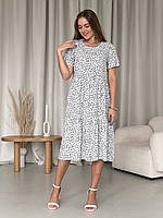 Літня сукня зі штапелю в квіточку біла Merlini Казерта 700001606