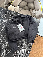 Жіноча куртка Miu Miu чорна укорочена стьобана на кнопках із куліскою oversize демісезонна осінь/зима S/M