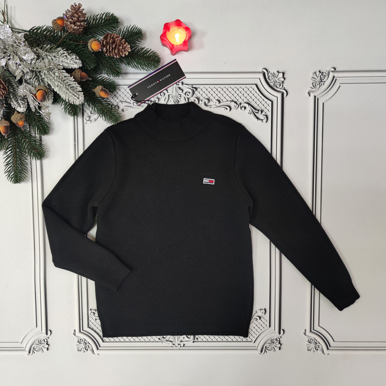 Дитячий чорний з ангорою светр Томмі