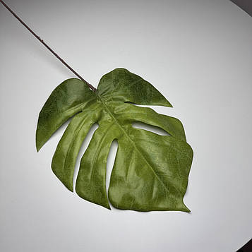 Штучний лист Монстери 54 см, 12 шт. Лист штучний Монстери зелений, Лист Монстери для декору