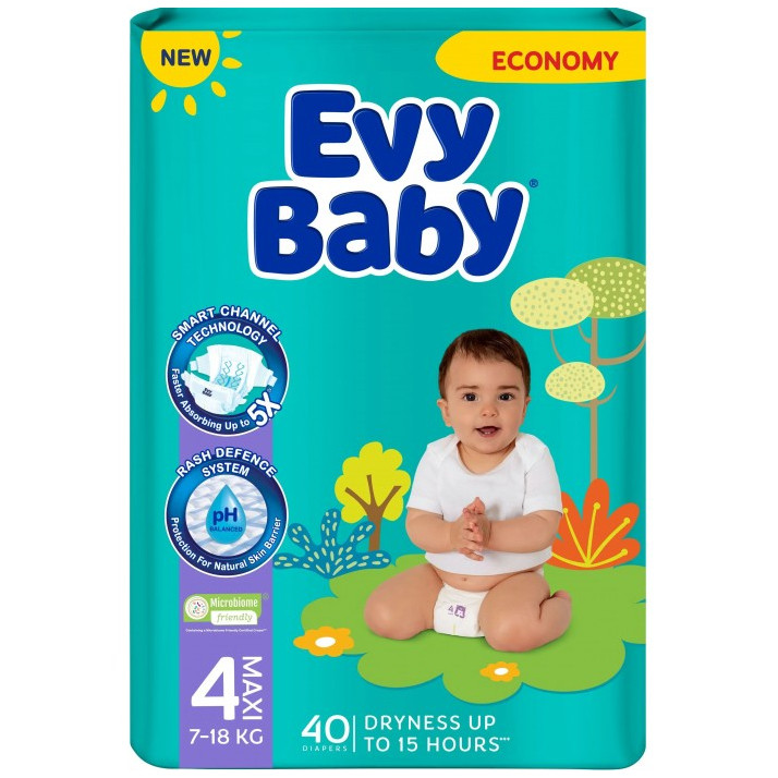 Підгузники дитячі Evy baby maxi elastic twin (7-18 кг) 40 шт, фото 1