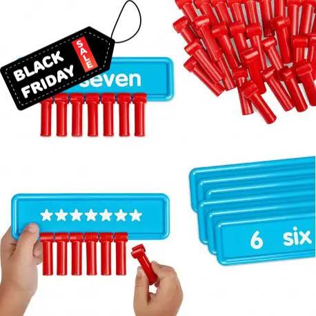 Навчальний набір "Рахуємо до 10". Серія Математичні прищіпки (80 ел) Lakeshore, фото 1