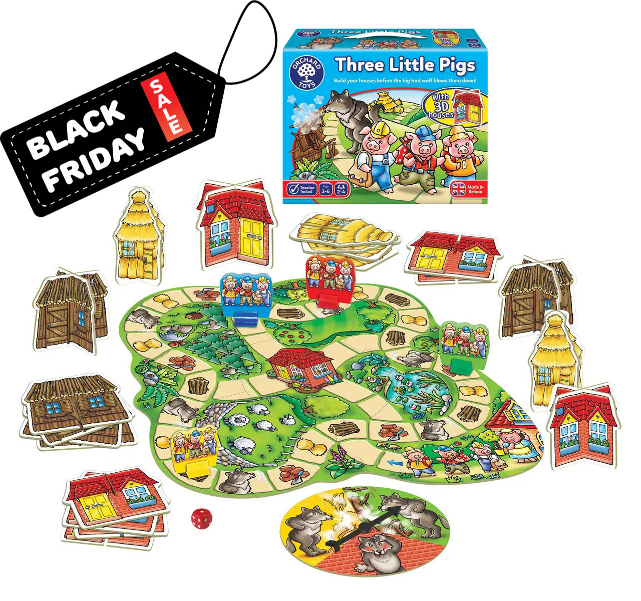 Настільна гра для малюків "Три порося" Orchard Toys, фото 1