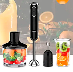 Багатофункціональний Заглибний Блендер SK-1721-4 (4в1) з Подрібнювачем, Капучинатором, Міксером і Мірним Стаканом, 400 Вт