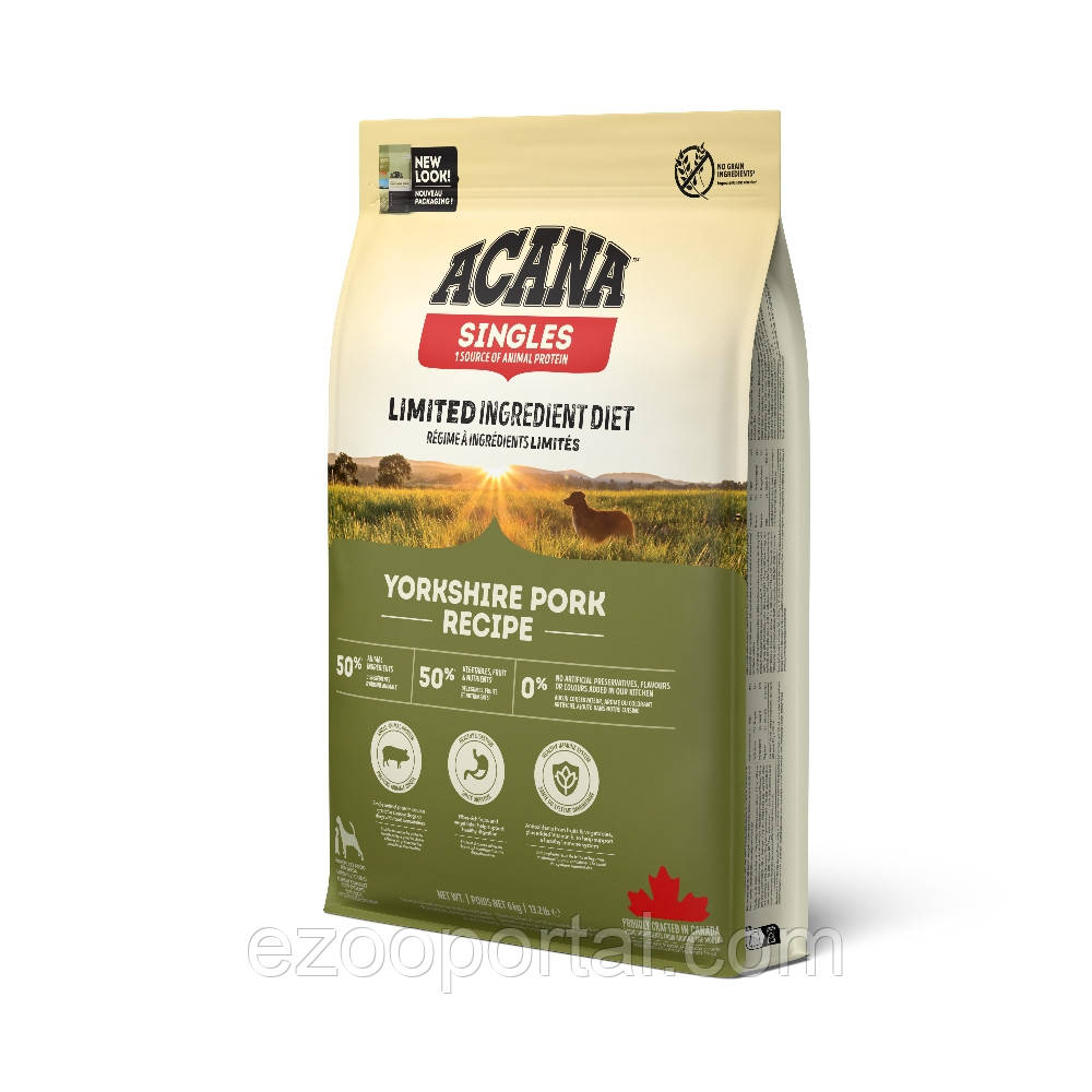 Сухий корм ACANA Yorkshire Pork для собак всіх порід з свининою 6кг, фото 1