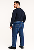 Джинси чоловічі BaronJNS теплі на флісі, великі розміри 5XL-9XL, зимові прямі,42  Синій, фото 2