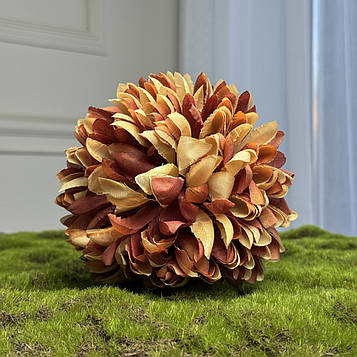 Штучна Хризантема Бежево-Коричнева, діаметр 14 см, висота 8,5 см. Штучна Хризантема для декору.