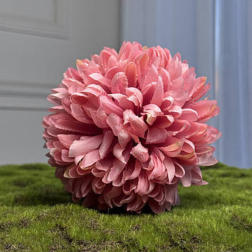 Штучна хризантема ніжно рожева , діаметр 14 см, висота 8,5см. Хризантема штучна для декору.