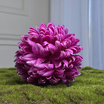 Штучна хризантема фуксія, діаметр 14 см, висота 8,5см. Хризантема штучна для декору.