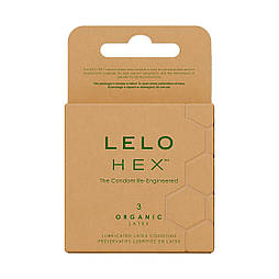 Презервативи LELO HEX Condoms Organic 3 Pack, тонкі та суперміцні