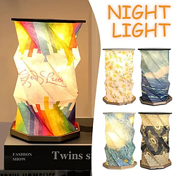 Компактний світлодіодний Нічник Rotating Lamp з Сенсорним Керуванням, що обертається Механізмом і Зарядом від USB