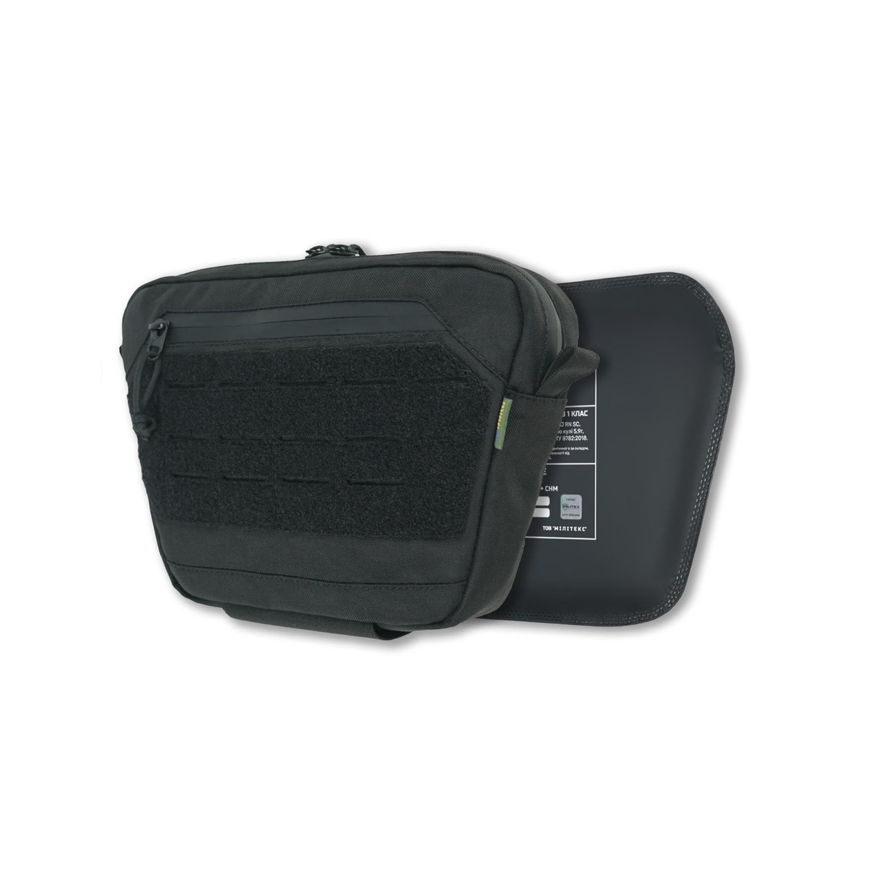 Сумка-напашник M Kiborg з балістичним пакетом 1 клас захисту Militex GU Сordura Black