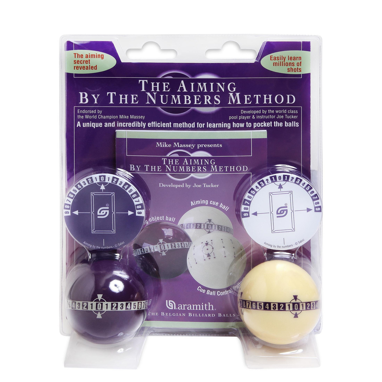 Набір тренувальних куль Aramith Aiming by the Numbers Pool 57,2 мм, фото 1