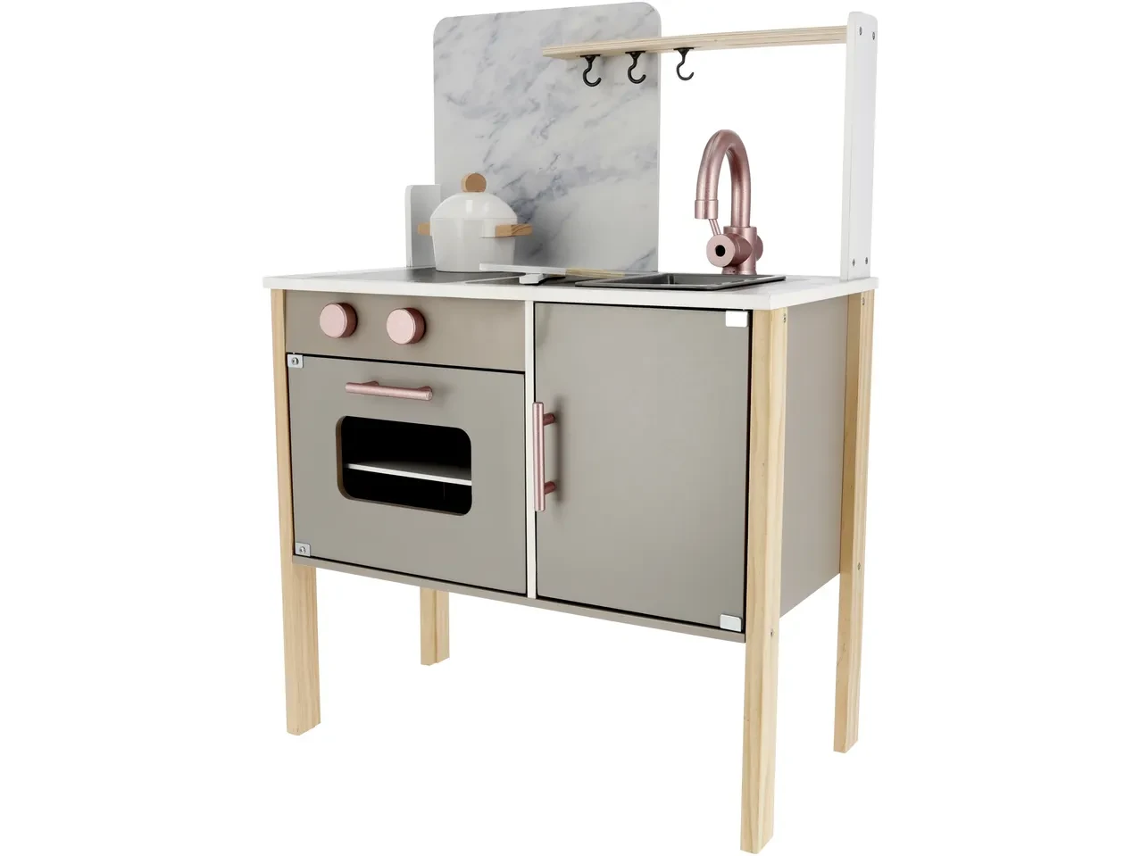 🎁 Дитяча дерев’яна кухня Lupilu з аксесуарами | Сірий колір | Німецька якість Lidl, фото 1