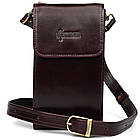 Шкіряна сумка-чохол для телефона панч GM-2122-4lx бордовий глянець, фото 5