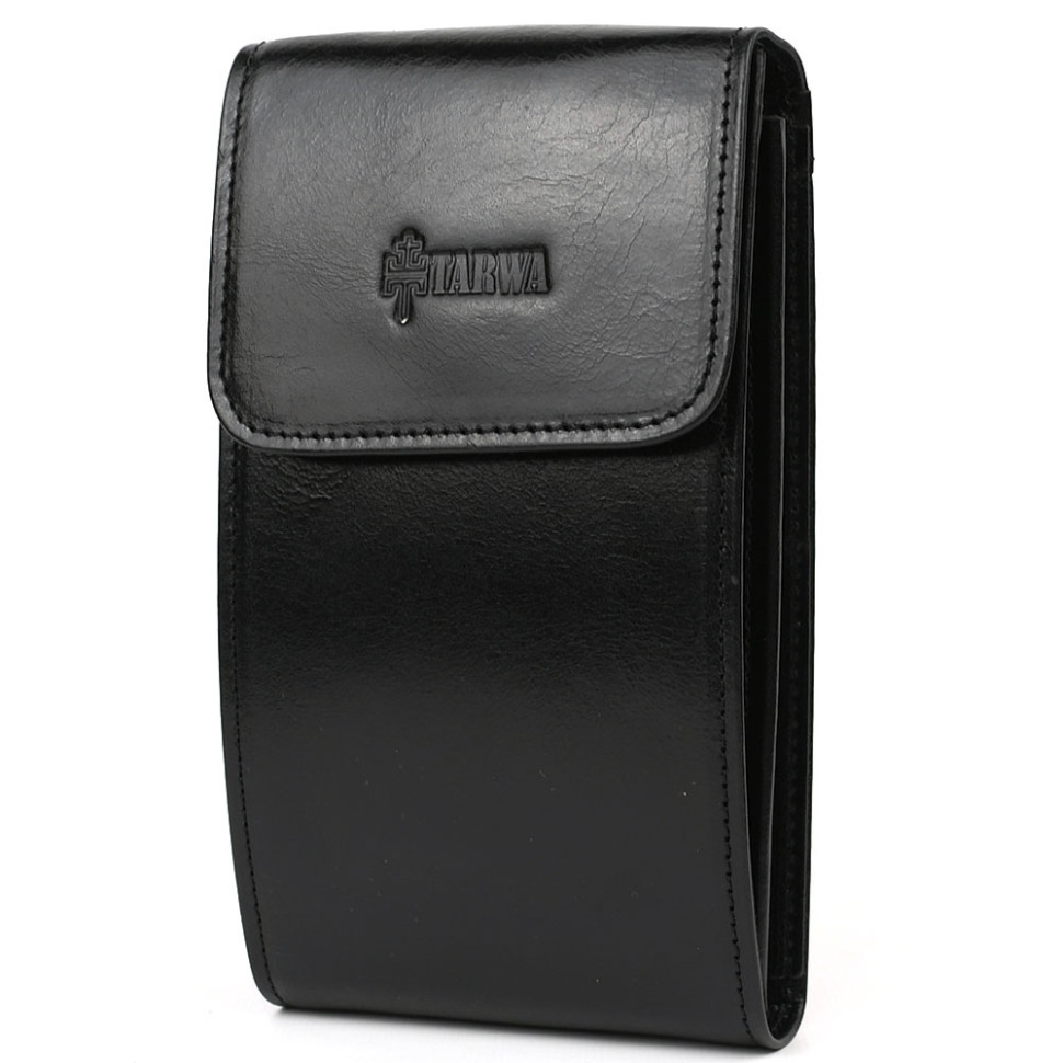 Шкіряна сумка-чохол для телефона панч GAlc-2122-4lx чорний глянець, фото 1