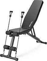 Складана регульована лава для тренувань Gymtek XL400 з еспандерами для дому