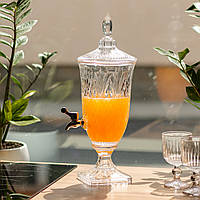 Лимонадниця з краном на ніжці скляна для напоїв 2 л 46 см HP-19-15