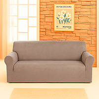 Чохол на диван 3-місний велюровий капучино Love You