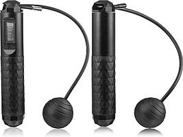 Розумна скакалка Gymtek Smart з дисплеєм і лічильником чорна