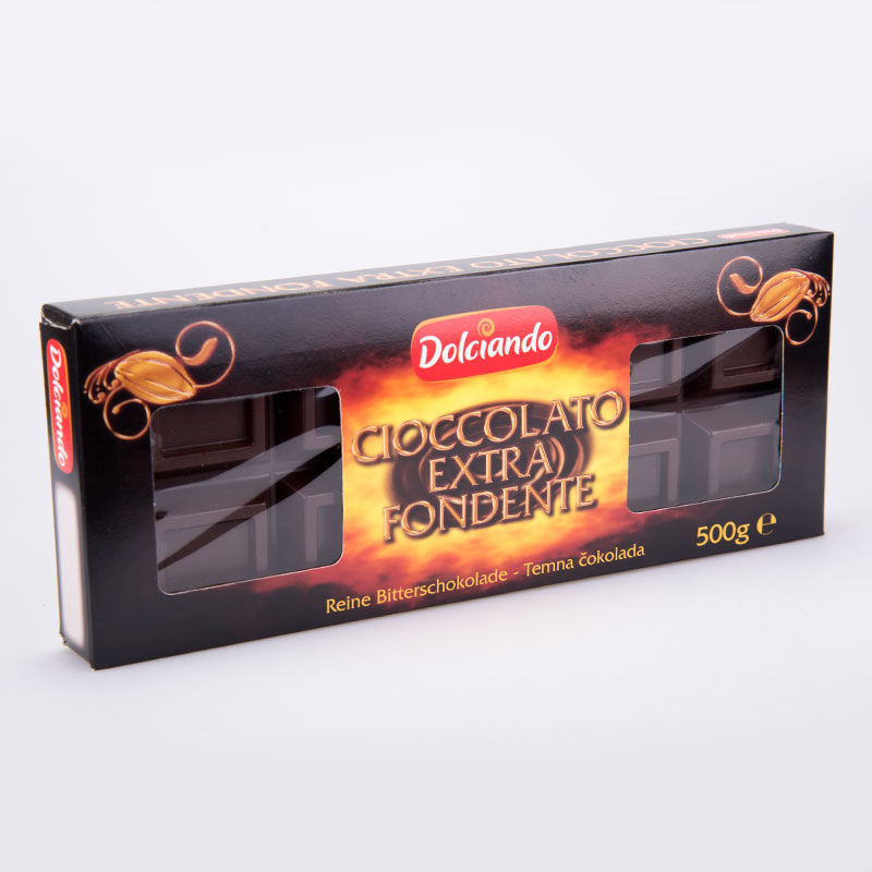Гіркий класичний шоколад 50% какао Ciocolato extra Fondente, 500 г