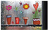 Наклейка на стіну, наклейка квітка, на шафу "Квіти в горщиках", наклейки на вікна на прозорій (лист45*60см), фото 3