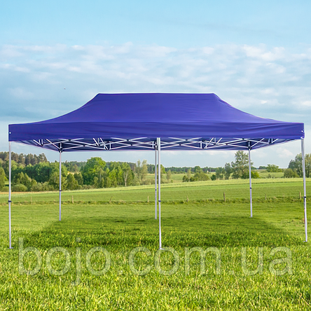 Розсувний шатер 3*4,5 м посилений, білий каркас, Синій, фото 1