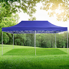 Розсувний шатер 3*6 м посилений, білий каркас, Синій, фото 3
