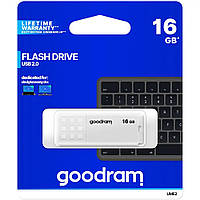 USB 2.0 флеш накопичувач 16Gb GoodRam UME2 White (UME2-0160W0R11) білий новий новий