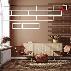 Трафарет тонкий 1 мм для штукатурки, фарбування багаторазовий з імітацією кладки силікатної цегли (240х920)