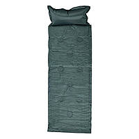 Матрац у намет надувний 175х60х2 см матрац похідний туристичний з підголівником Зелений SJ-0028-1GR