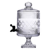 Лимонадниця з краном на підставці скляна 4,5 л HP-19-4