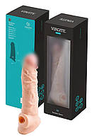 Насадка на пеніс Virgite S8, бежева, 19 см kitty.in.ua