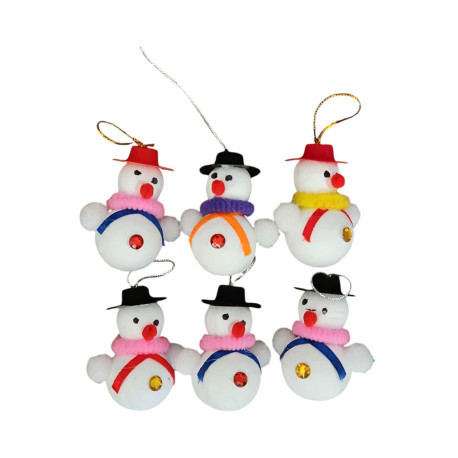 Новорічні прикраси, підвісний декор Сніговик 5см