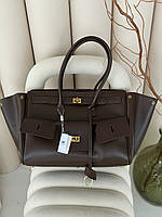 Сумка Balenciaga Bel Air Tote Bag Big size коричневий +золото — Premium Є