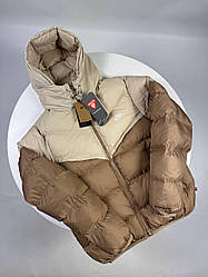 Чоловіча зимова куртка пуховик Nike Storm-Fit бежево-карамельна — тепло, стиль і надійність у будь-яку погоду