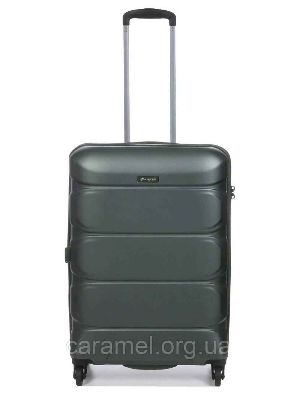 Валіза середня M полікарбонат зелена 66х46х26+4/77л/3.6кг/Airtex 748, фото 1