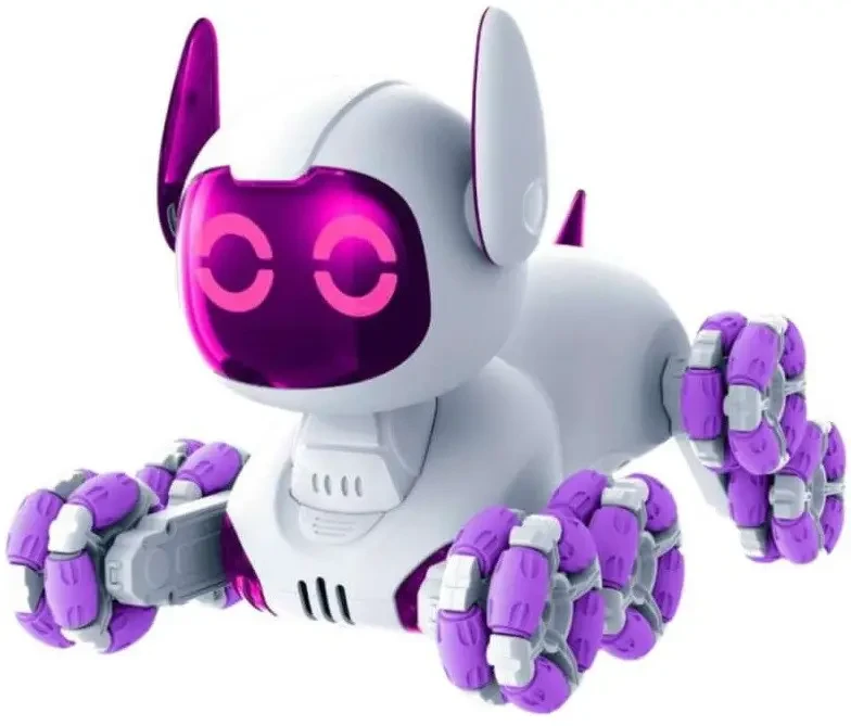 Розумне цуценя TOOBY – інтерактивна восьмиколісна трюкова іграшка собака з LED-підсвічуванням, фото 1